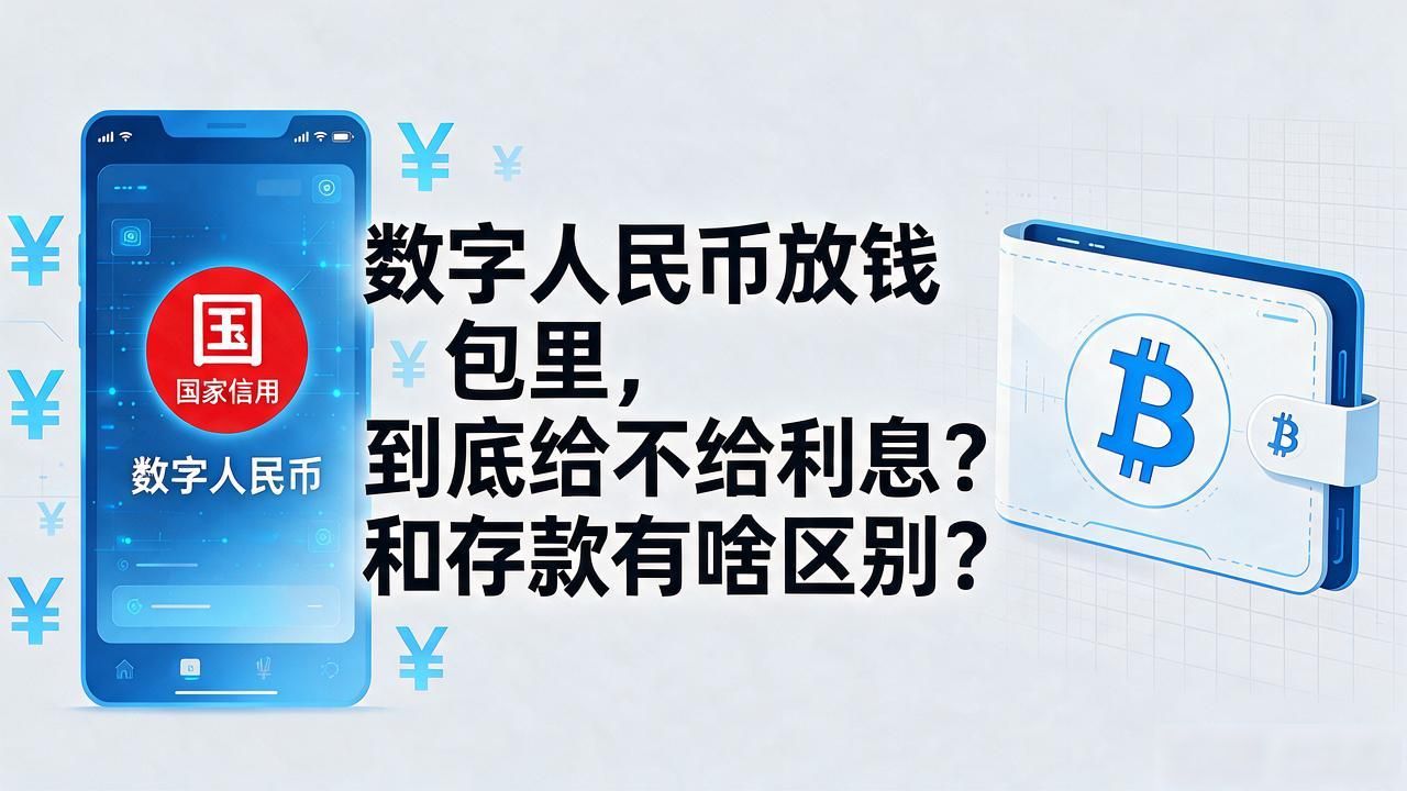 数字人民币放钱包里，到底给不给利息？和存款有啥区别