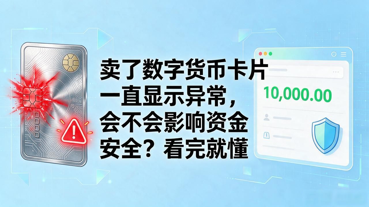 卖了数字货币卡片一直显示异常，会不会影响资金安全？看完就懂